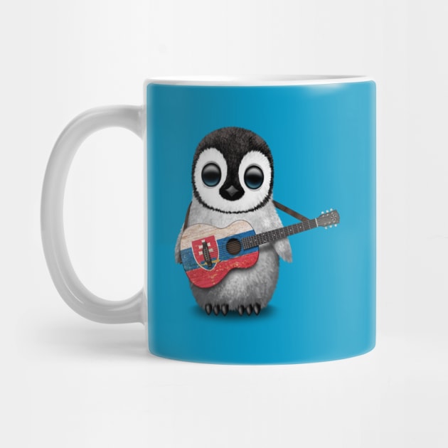 Baby Penguin Playing Slovakian Flag Guitar by jeffbartels